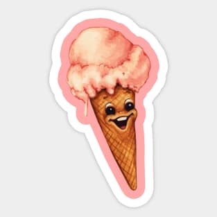 Ice Cream Cartoon Sticker